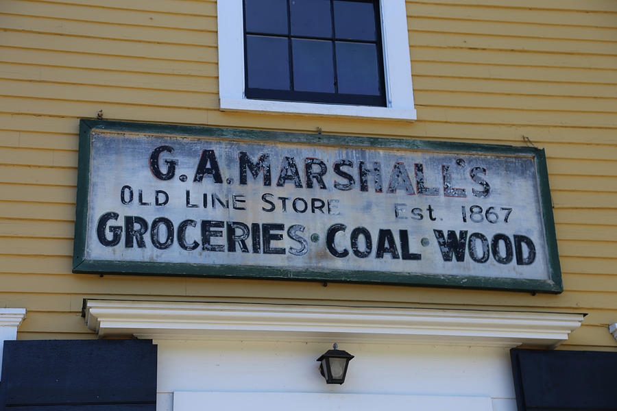 Store sign... G A Marshall, friend of John Hancock  Painting by Imagery-at- Work