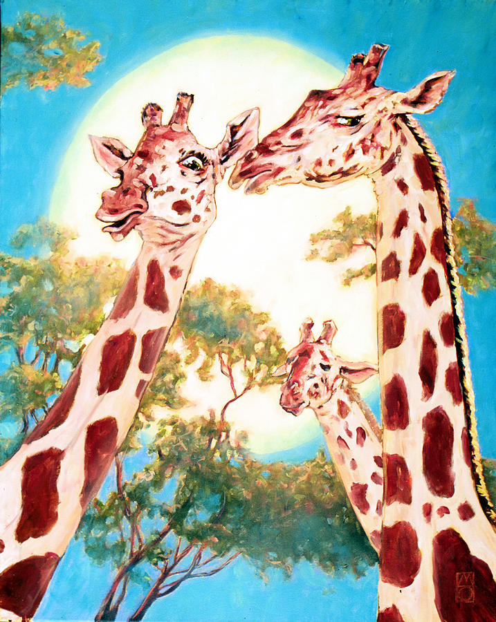 G Is For Gossiping Giraffe Painting