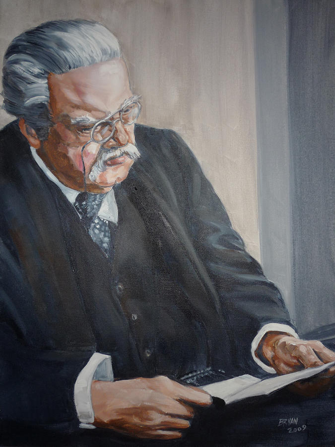 G K Chesterton Painting by Bryan Bustard