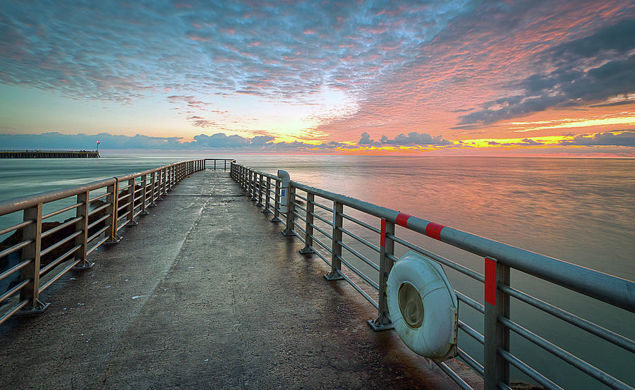 Jetty Seascape Sunrise Photograph by R Scott Duncan