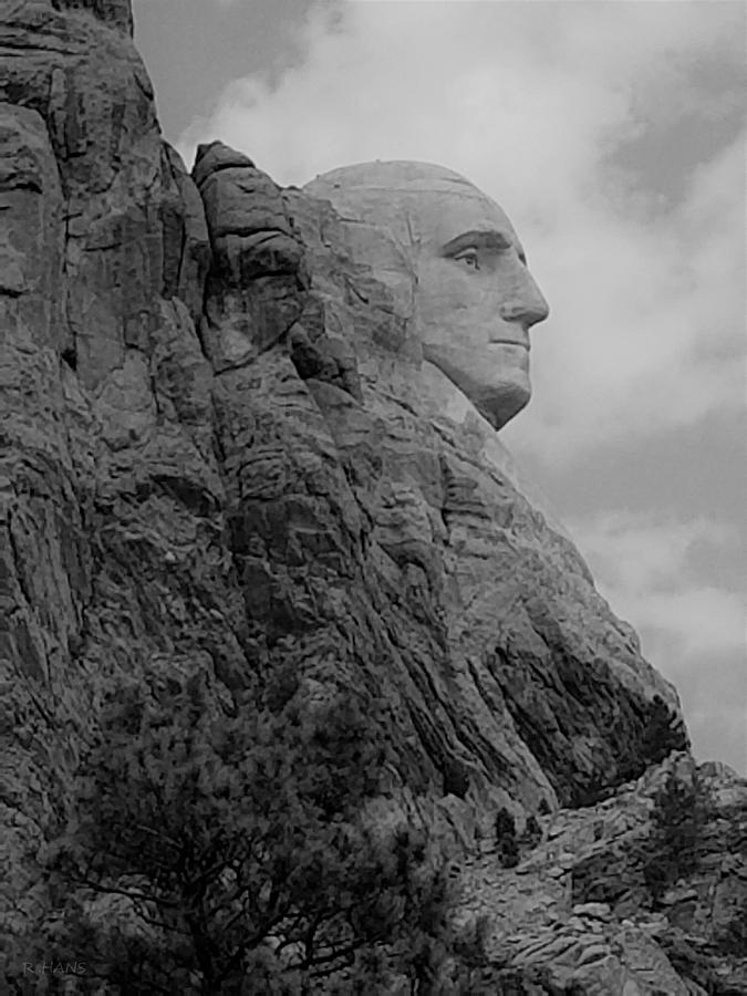 G W Mount Rushmore 1 B W Photograph
