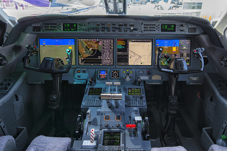G450 Gulfstream Jet Cockpit at Dubai Air Show, UAE Photograph by Ivan Batinic