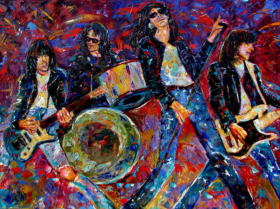 Bass Painting - Ramones Gabba Gabba Hey by Debra Hurd