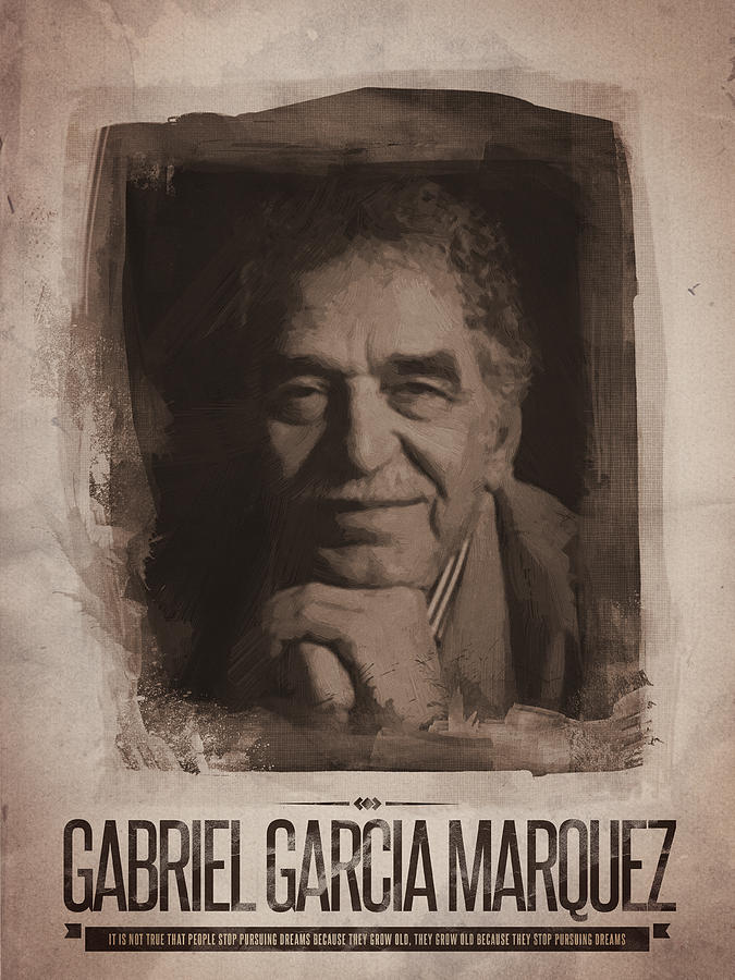 Vintage Digital Art - Gabriel Garcia Marquez by Afterdarkness