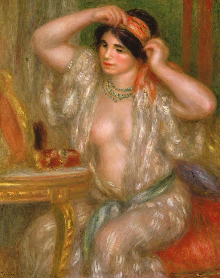 Pierre Auguste Renoir Painting - Gabrielle at the Mirror by Pierre Auguste Renoir