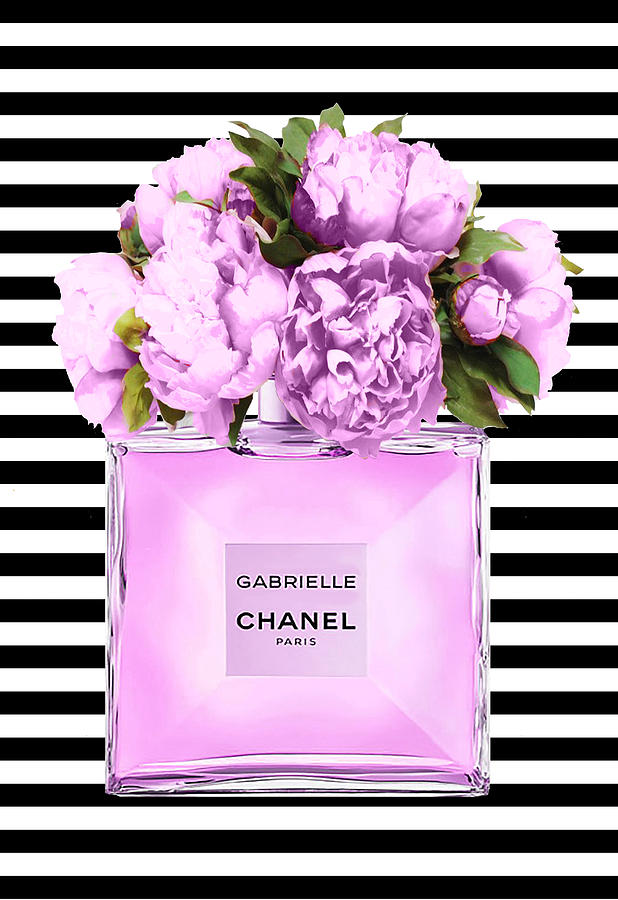Gabrielle Chanel Pink Perfume Painting by Green Palace