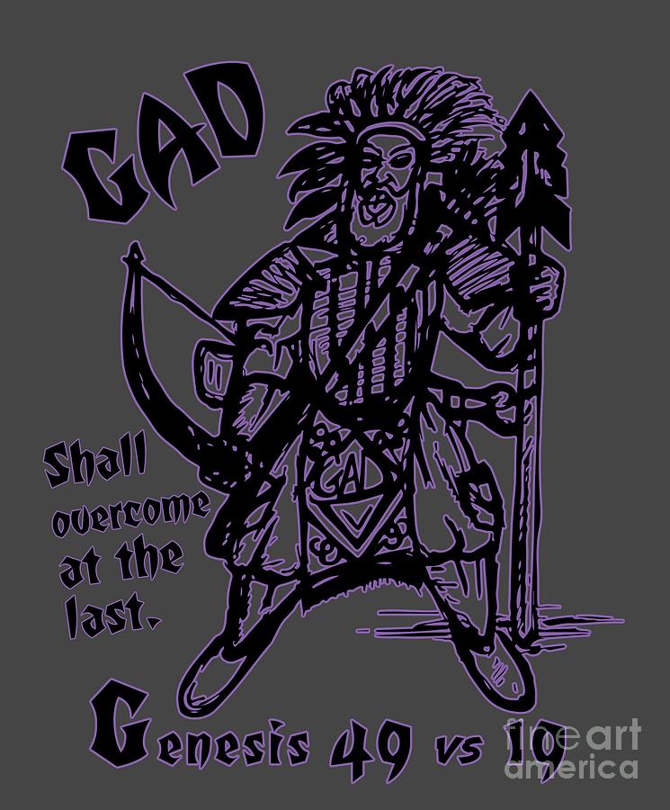 Native American Digital Art - Gad at The Last-Purple Trim by Robert Watson Native American Digital Art - Gad at The Last-Purple Trim by Robert Watson