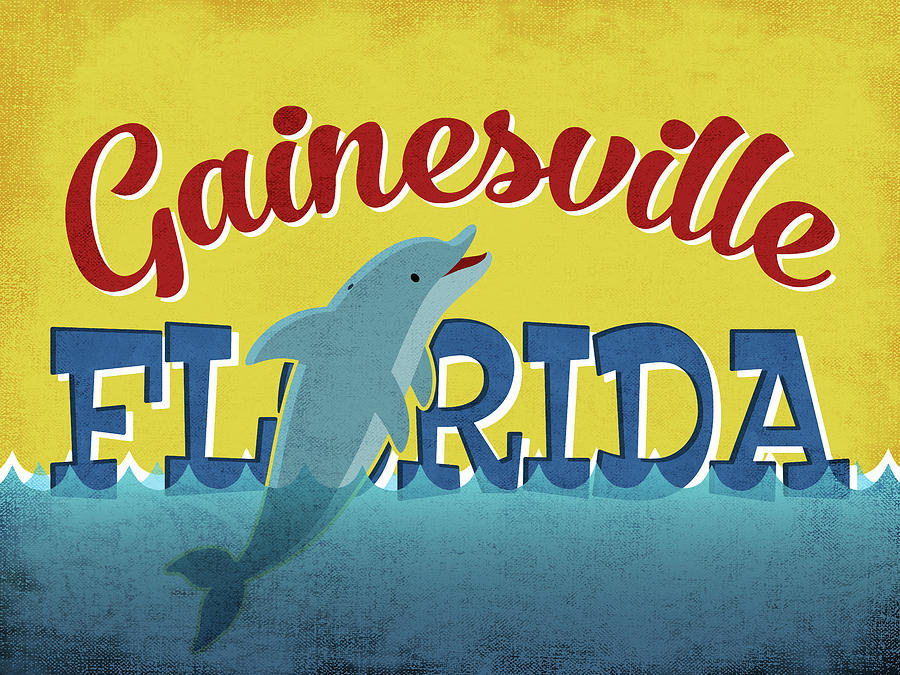 Gainesville Digital Art - Gainesville Florida Dolphin by Flo Karp