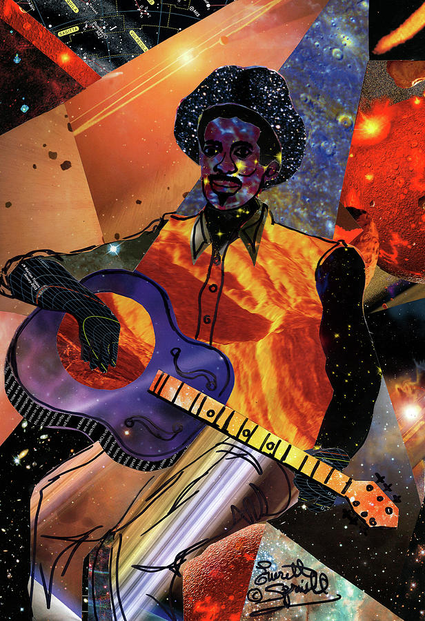 Galactic Guitarist Mixed Media by Everett Spruill