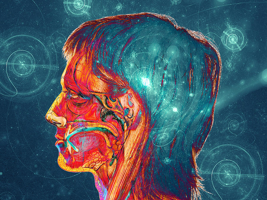 Bones Digital Art - Galactic Mind by Bear Welch