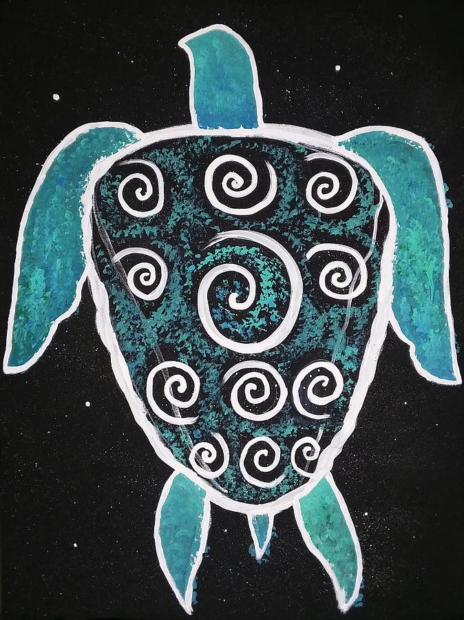 Galactic Turtle  Painting by Vale Anoai