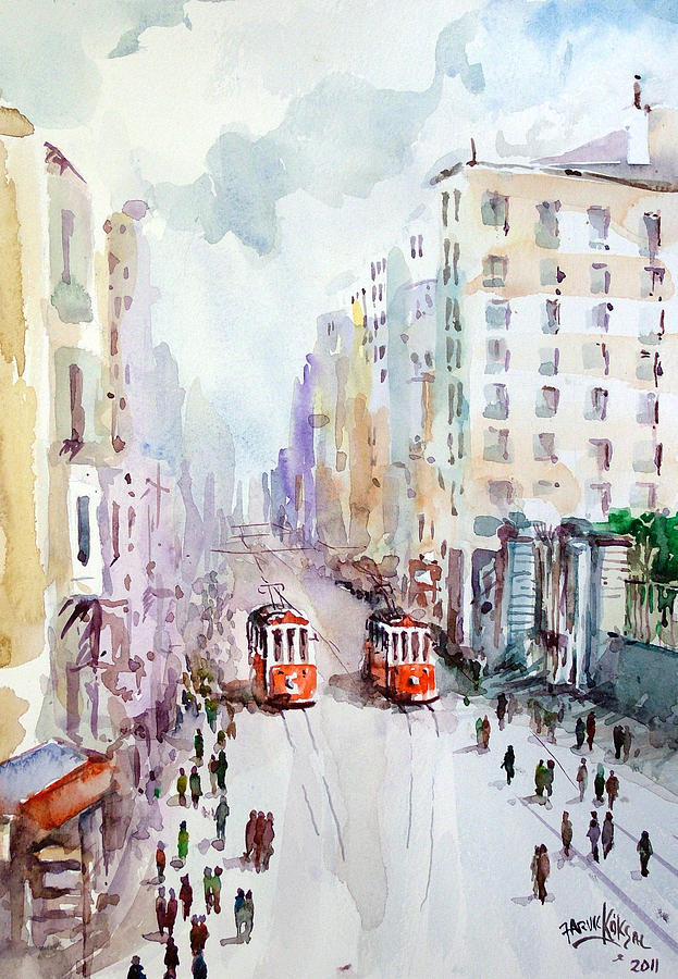 Galatasaray - Istanbul - Painting by Faruk Koksal