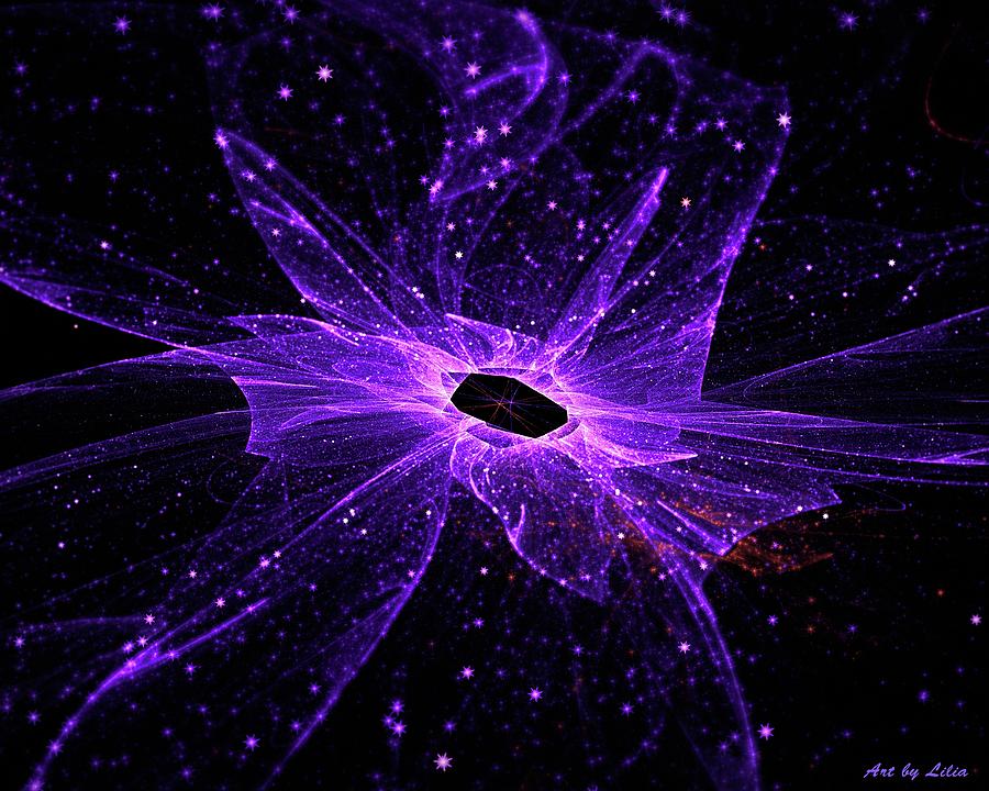 Galaxy Flower Digital Art by Lilia D