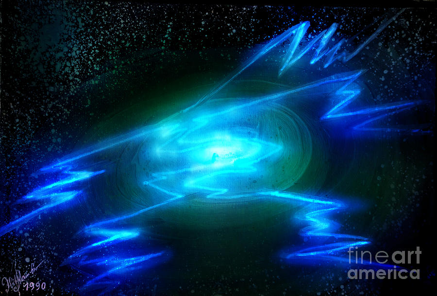 Galaxy lightning. Space art Painting by Sofia Goldberg | Pixels