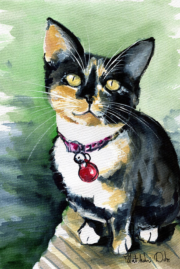 Galaxy The Calico Kitten Painting by Dora Hathazi Mendes