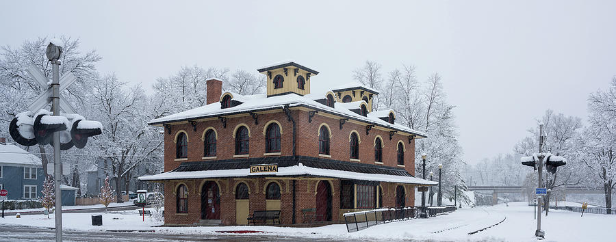 Galena Depot Snowfall Photograph by Steve Gadomski