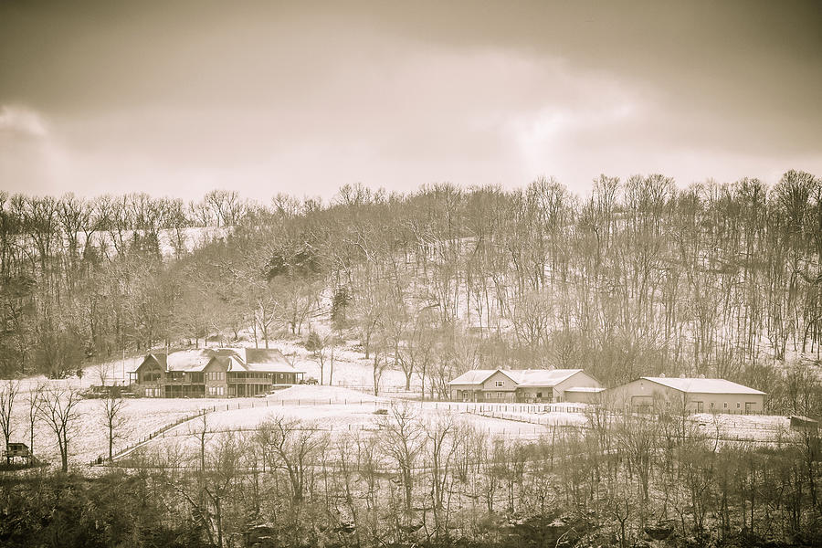 Galena Farm on Snowy Morning Photograph by Joni Eskridge