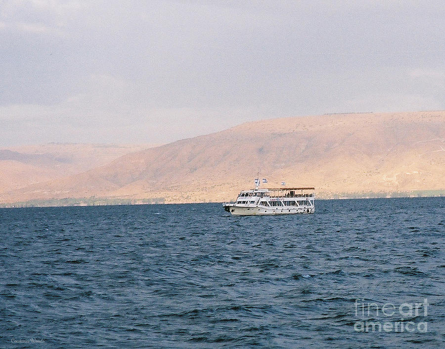 Galilee Boat and Hills Photograph by Constance Woods