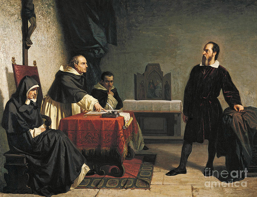 Galileo Facing Inquisition Painting