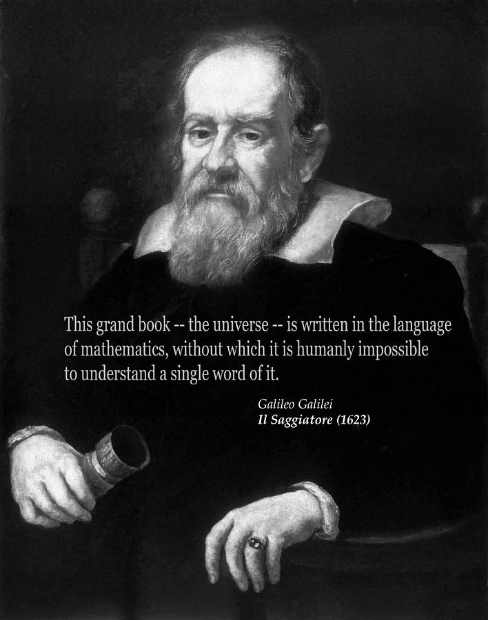 Galileo on Mathematics BW Photograph by C H Apperson