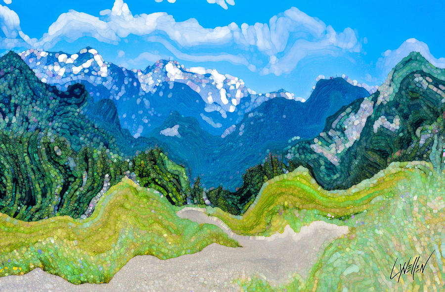 Mountain Digital Art - Gallatin by Lynellen Nielsen