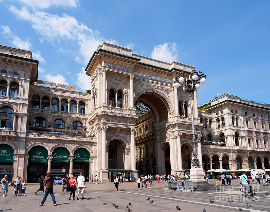 Galleria Vittorio Emmanuele in the Plaza del Duomo Milan Italy Photograph by Louise Heusinkveld
