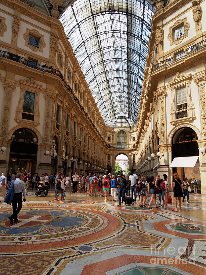Mosaic Floor and Glass Dome in Galleria Vittorio Emanuele II in
