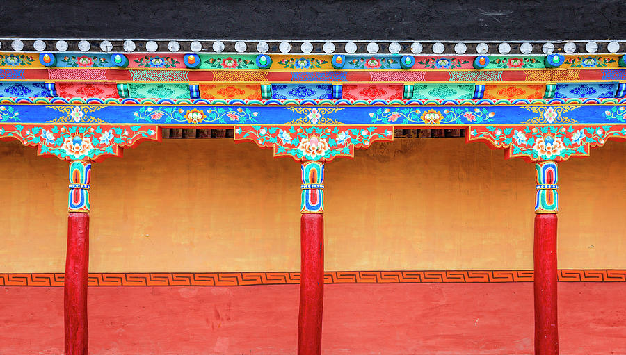 Gallery in a Buddhist monastery Photograph by Alexey Stiop