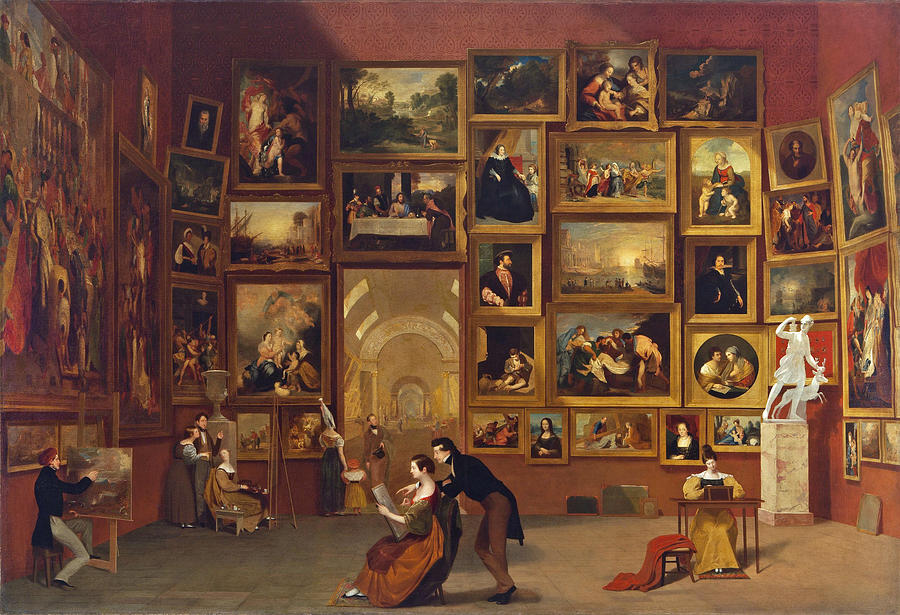 Famous Paintings Painting - Gallery of the Louvre by Samuel Finley Breese Morse