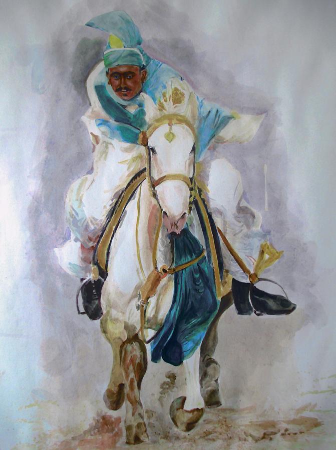 Galloper Painting by Khalid Saeed