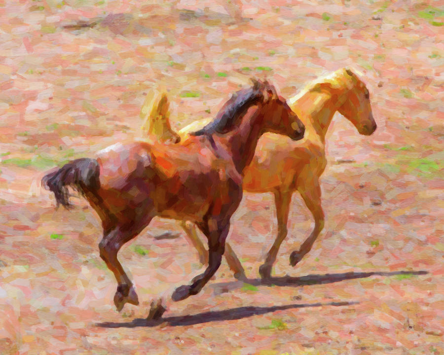 Galloping Horses Digital Art by SR Green