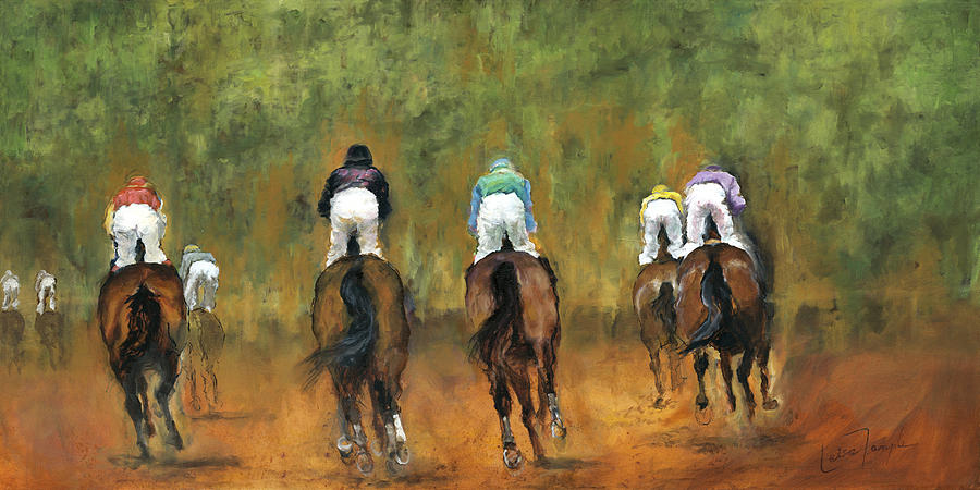 Thoroughbreds Painting - Galloping Out by Leisa Temple