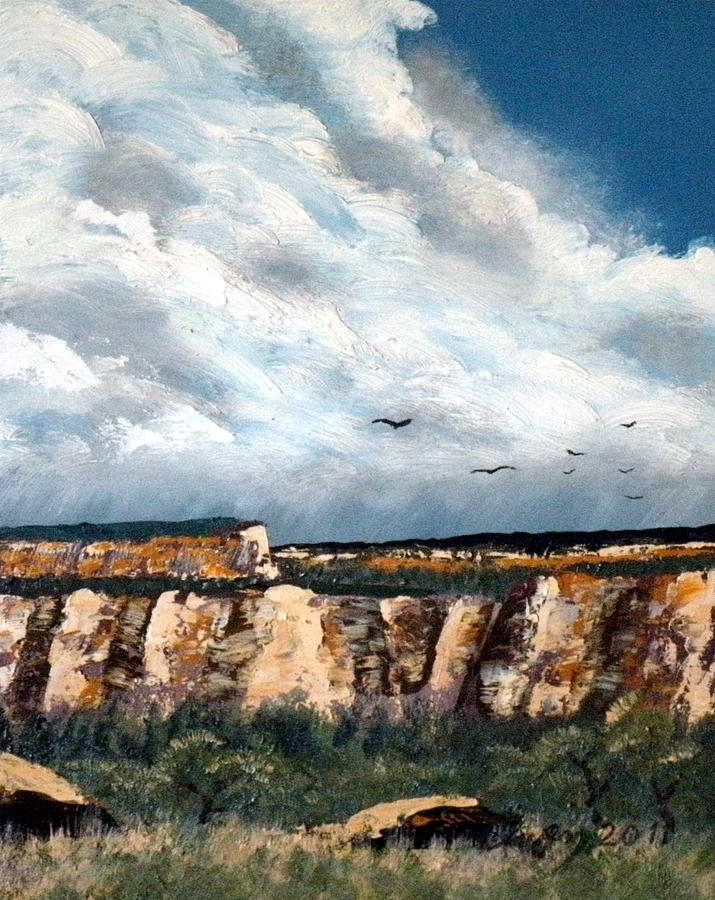 Gallup Bluffs 3 of 6 Painting by Carl Owen