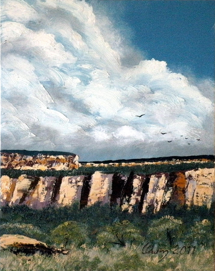 Gallup Bluffs 6 of 6 Painting by Carl Owen