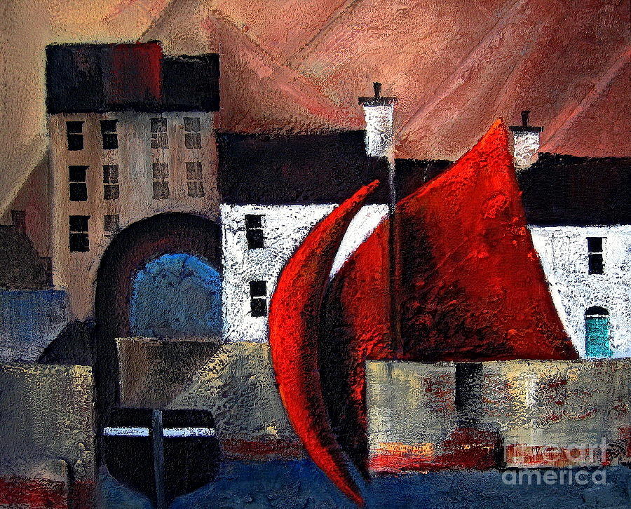 GALWAY ... Spanish Arch Painting by Val Byrne
