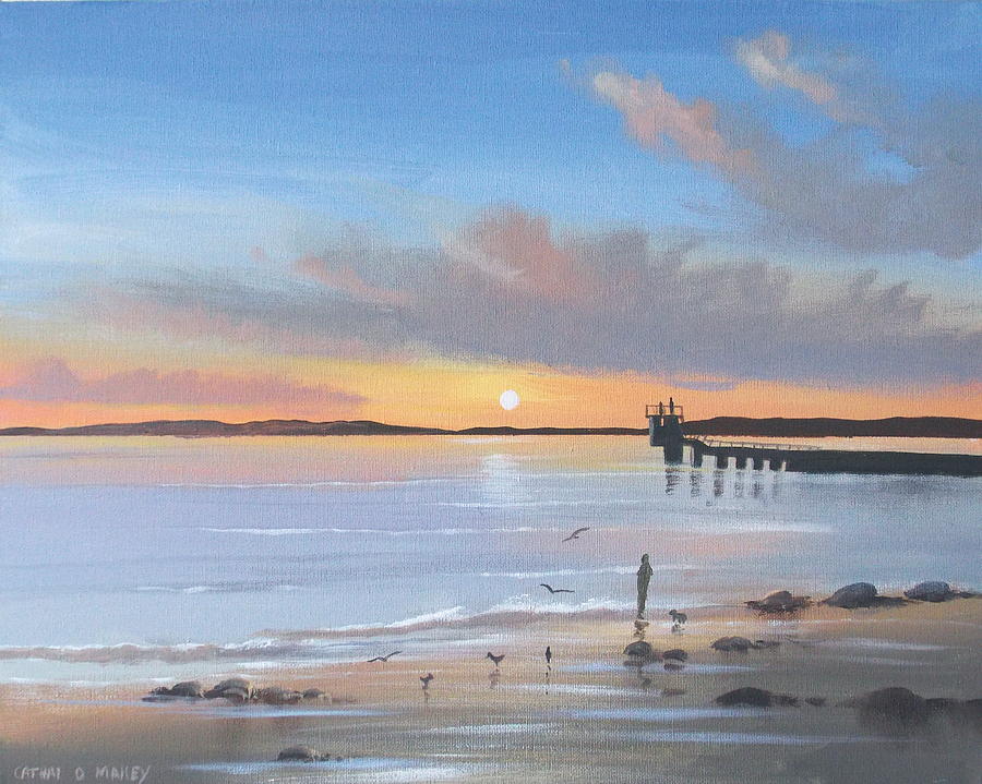 Galway Bay Sunset Painting by Cathal O malley