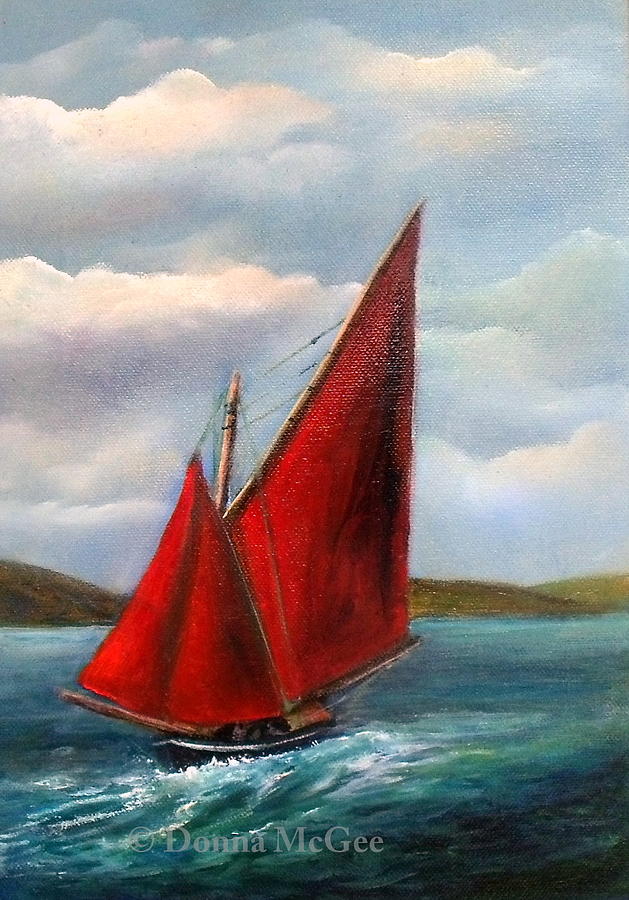 Galway Hooker Painting by Donna McGee