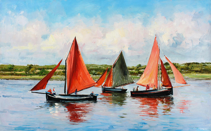 Galway Hookers Painting by Conor McGuire