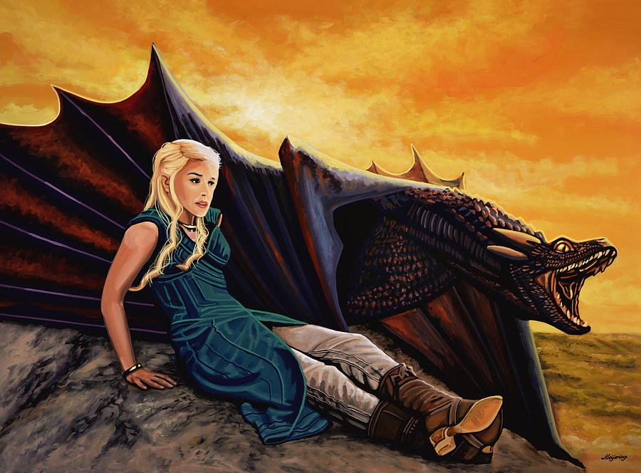 Emilia Clarke Painting - Game Of Thrones Painting by Paul Meijering