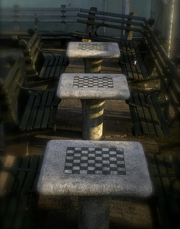 Checkers Photograph - Game Tables by Henri Irizarri