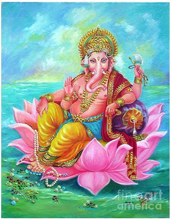 Ganapati Painting by Kalpana Talpade Ranadive - Fine Art America