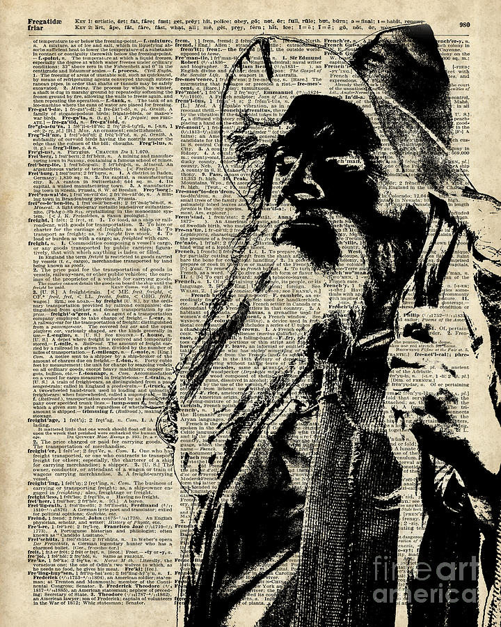 Magic Digital Art - Gandalf Wizard over Vintage Encyclopedia Book Page,Lord Of The Rings,Hobbit,Tolkien by Anna W