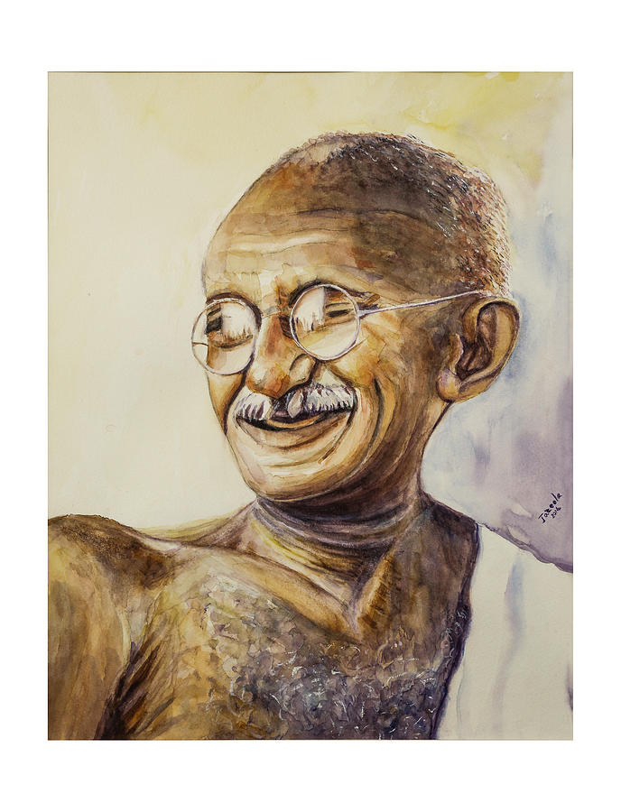 Gandhiji Painting by Jazeela Sherif - Fine Art America