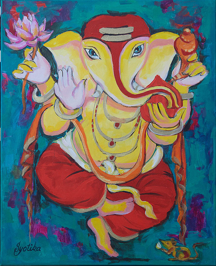 Dancing Ganesh  Painting by Jyotika Shroff