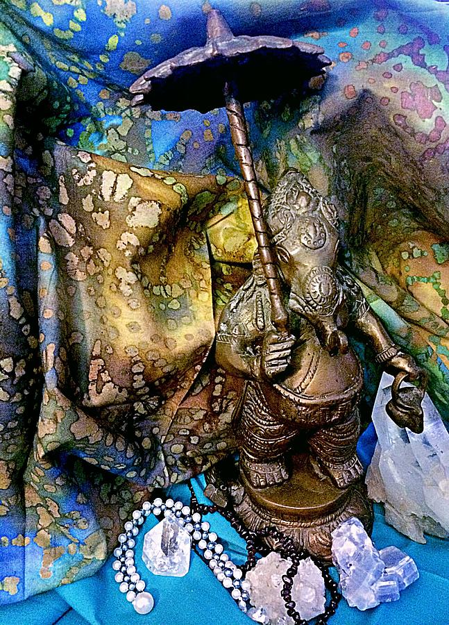 Ganesh with Crystals Stilllife  Photograph by Ellen Levinson