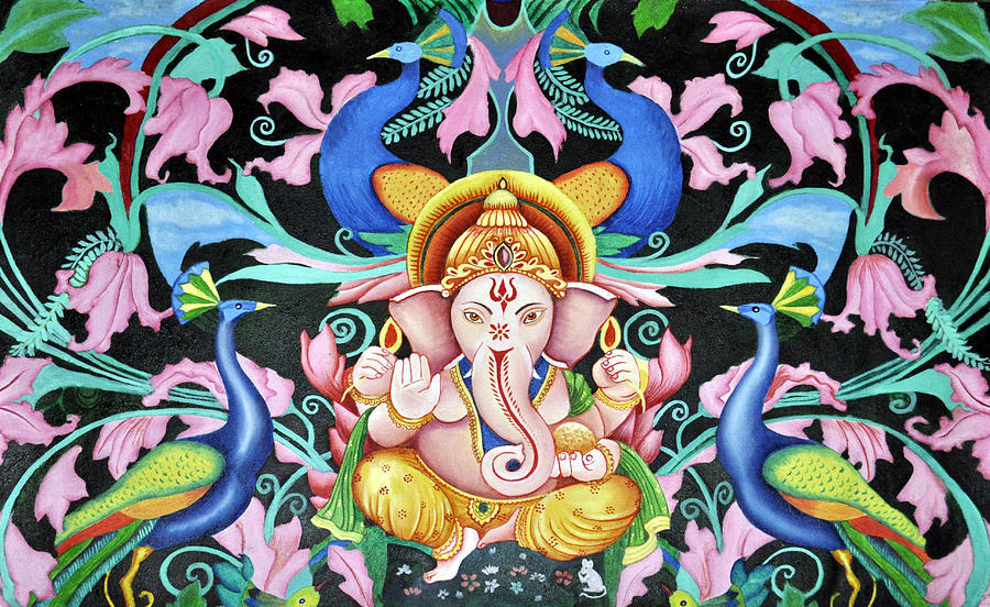 Flower Painting - Ganesha Bliss by Bliss Of Art