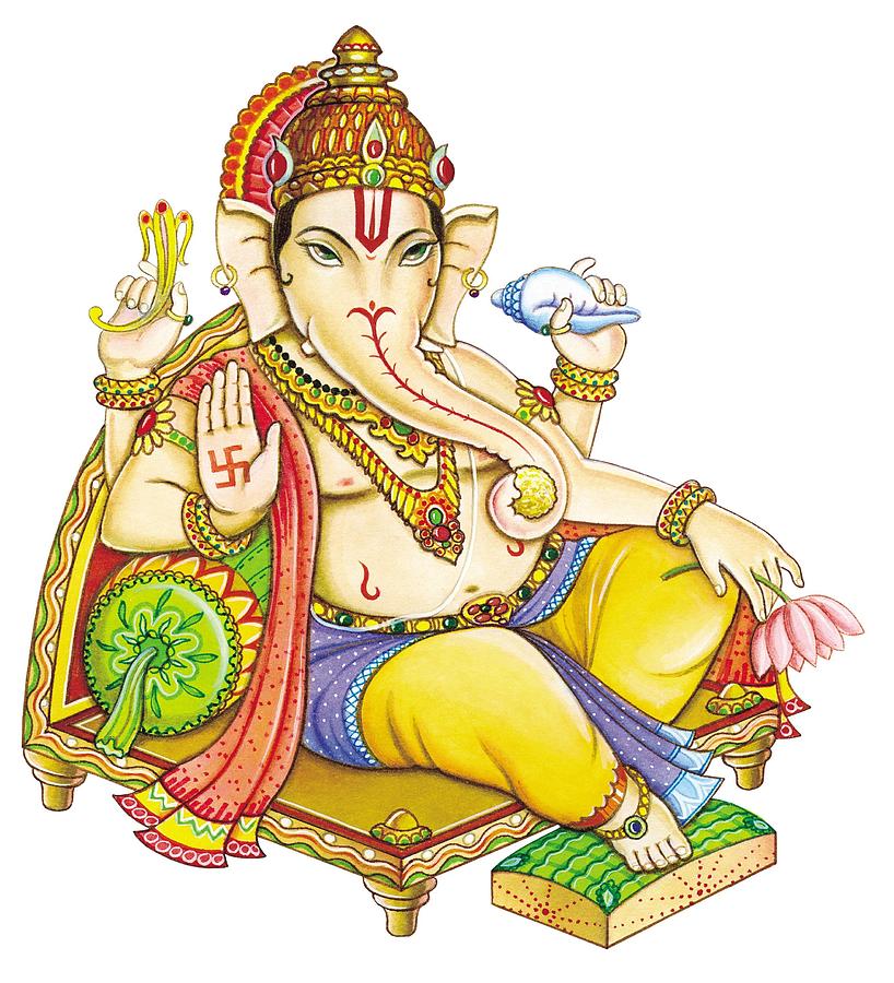 Elephant Digital Art - Lord Ganesha God Elephant Hindu Poster Yoga Mediation by Magdalena Walulik