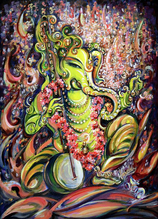 Ganesha - Playing Tanpura Painting by Harsh Malik - Pixels