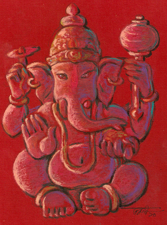Ganesha Pastel - Ganesha by Tarun Chakraborty
