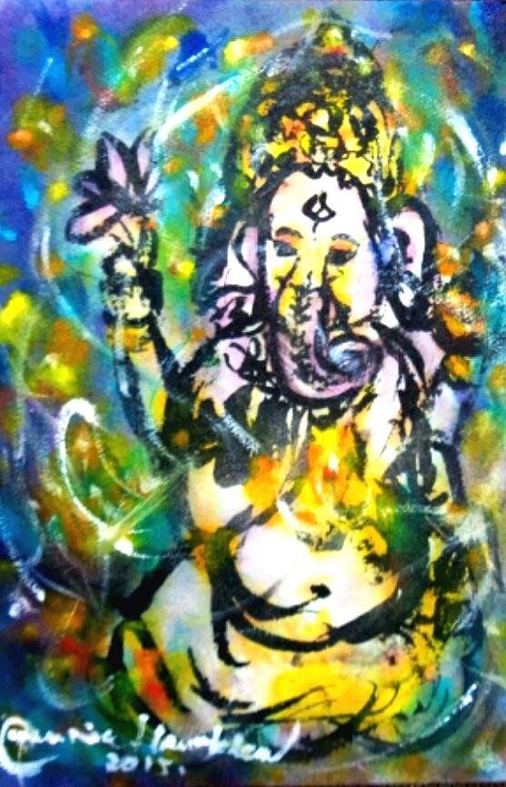 Ganesha Painting by Wanvisa Klawklean